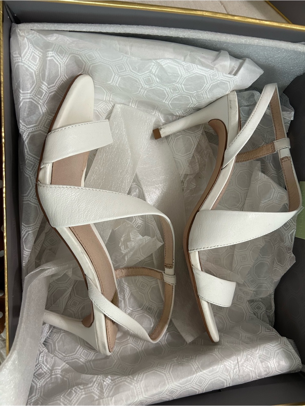 Louise et Cie White Strappy Slingback Heels